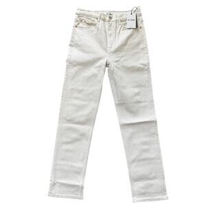 Re/Done 70s Straight Jeans Button Fly Off White Wash Size 28